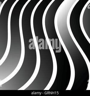 Monochrome geometrisch verzerrt, verzerrte Linien. Schwarz / weiß verzerrten Formen Stock Vektor