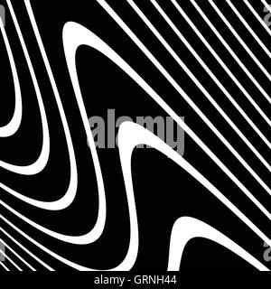 Monochrome geometrisch verzerrt, verzerrte Linien. Schwarz / weiß verzerrten Formen Stock Vektor