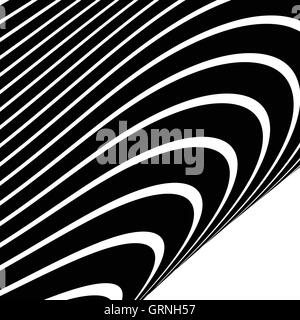 Monochrome geometrisch verzerrt, verzerrte Linien. Schwarz / weiß verzerrten Formen Stock Vektor