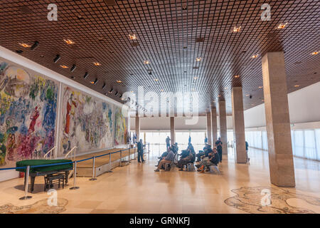 Jerusalem-Israel. Eine geführte Tour in der Knesset, das israelische Parlament Stockfoto