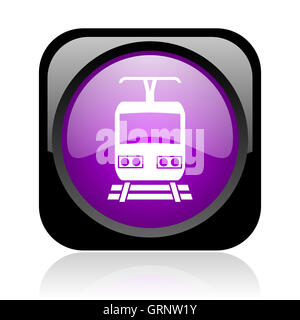 Schwarz und violett Quadrat Web glänzende Symbol zu trainieren Stockfoto