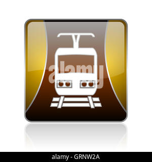 Zug golden Square Web glänzende Symbol Stockfoto