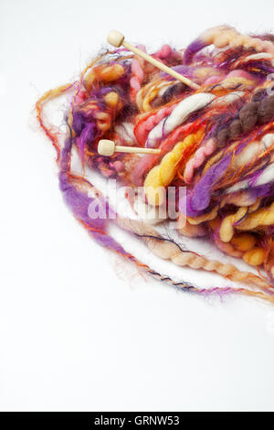 Bild von bunter Wolle und Mohair-Garn-Kollektion Stockfoto