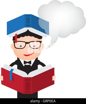 Mann liest ein Buch Stock Vektor