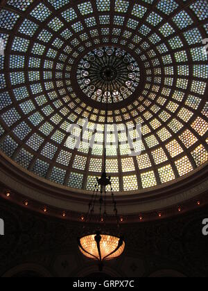 Tiffany Kuppel in Preston Bradley Hall in Chicago Cultural Center Stockfoto