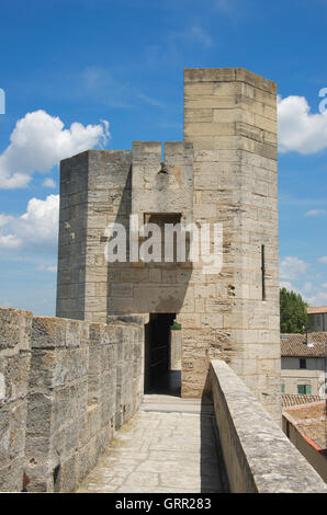 Alten Stadtmauern Aigues-Mortes Languedoc-Roussillon Frankreich Stockfoto