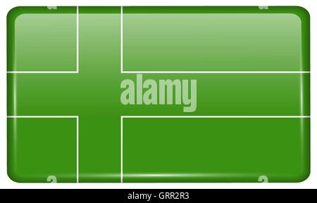 Ladonia in Form eines Magneten auf Kühlschrank mit Reflexionen Licht kennzeichnet. Vektor Stock Vektor