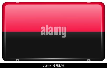 UPA in Form eines Magneten auf Kühlschrank mit Reflexionen Licht kennzeichnet. Vektor Stock Vektor