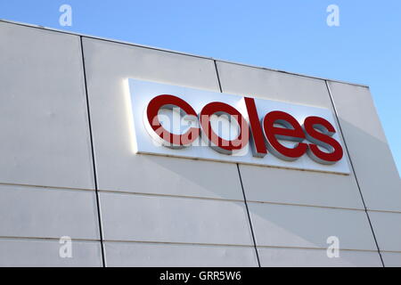 Wesfarmers eigene Supermarkt Coles, auf der der größte Supermarkt in Australien Stockfoto