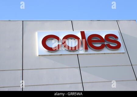 Wesfarmers eigene Supermarkt Coles, auf der der größte Supermarkt in Australien Stockfoto