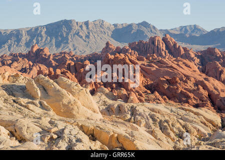 Feuer-Canyon und Silica Dome, Valley Of Fire State Park, Nevada, USA Stockfoto