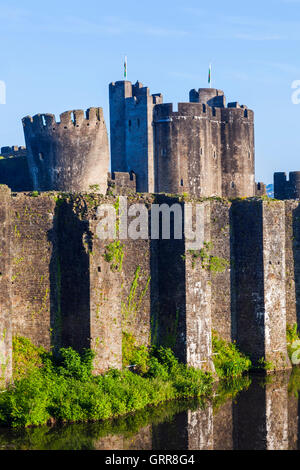 Wales, Glamorgon, Caerphilly Caerphilly Castle Stockfoto