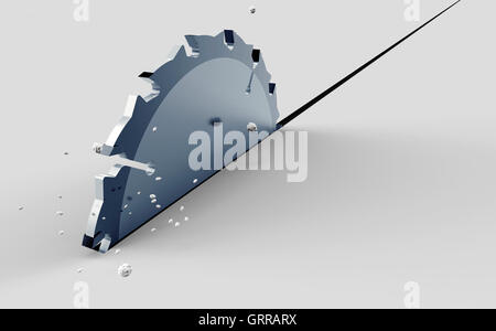Kreissäge durchschneiden mit Vollpension, 3d illustration Stockfoto