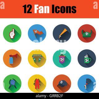 Satz von zwölf Fußball-Ikonen in Ui-Farben. Vektor-Illustration. Stock Vektor