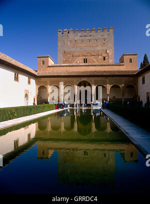 Gericht der Myrten, Alhambra-Palast, Granada, Andalusien, Spanien Stockfoto