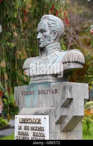 Statue von Simon Bolivar, ein südamerikanischer Freiheitskämpfer und Präsident der zweiten Republik Venezuela Stockfoto