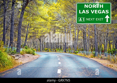 NORTH LAS VEGAS Schild gegen klarer blauen Himmel Stockfoto