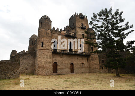 Die Ruinen des Fasil Ghebbi (königliche Gehege) in Gondar, Äthiopien. Stockfoto