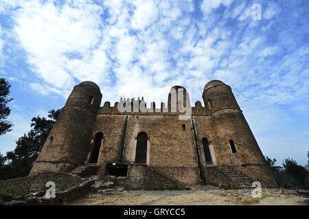 Die Ruinen des Fasil Ghebbi (königliche Gehege) in Gondar, Äthiopien. Stockfoto