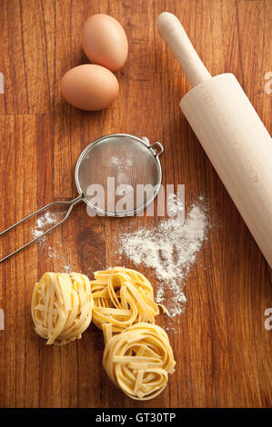 Tagliatelle Nudeln Stockfoto