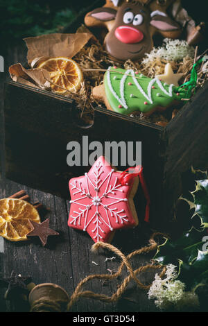 Weihnachten Handarbeit gemustert Pfefferkuchen Stockfoto
