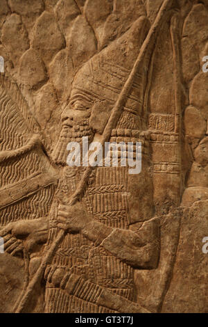 Fragment der Erleichterung. Assyrische Pferd drumherum. Kavalleristen. Detail. Ca. 704-681 v. Chr. Stockfoto