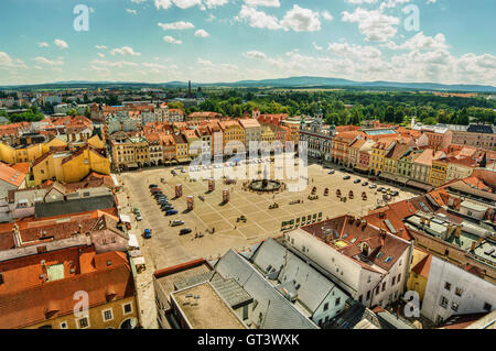 Juli 2016, wichtigsten Platz von Ceske Budejovice (Tschechische Republik), HDR-Technik Stockfoto