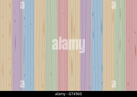Gefärbten Platten - bunte Holzwand - Illustration Hintergrund. Stockfoto