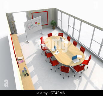inneren 3D-Rendering eingerichtete Tagungsraum Stockfoto