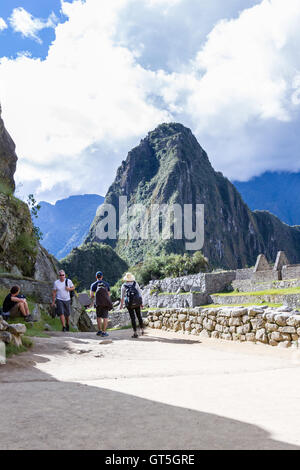 Machu Pichu, Peru - Mai 16: Die verlorene Stadt der Inkas oder Machu Pichu, schönen Ort in Peru. 16. Mai 2016, Machu Pichu Peru. Stockfoto