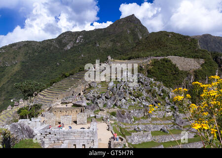 Machu Pichu, Peru - 16.Mai: Landwirtschaftliche Terrassen rund um die Stadt Machu Pichu. 16. Mai 2016, Machu Pichu Peru. Stockfoto