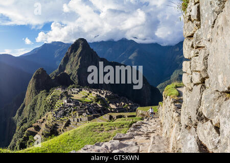 Machu Pichu, Peru - Mai 16: Die verlorene Stadt der Inkas oder Machu Pichu, schönen Ort in Peru. 16. Mai 2016, Machu Pichu Peru. Stockfoto