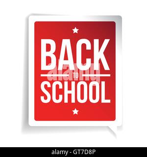 Zurück zu Schule Zeichen Sprechblase Stock Vektor
