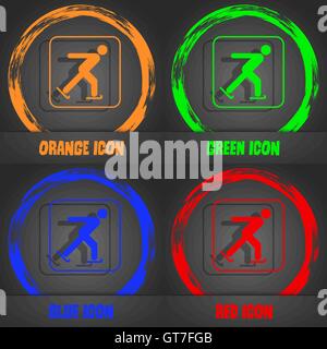Eis-Eislauf-Symbol. Moderne stilvolle. In orange, grün, blau, rot-Design. Vektor Stock Vektor