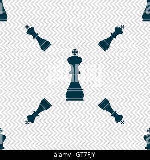 Schach König Zeichen. Nahtlose Muster mit geometrischen Struktur. Vektor Stock Vektor