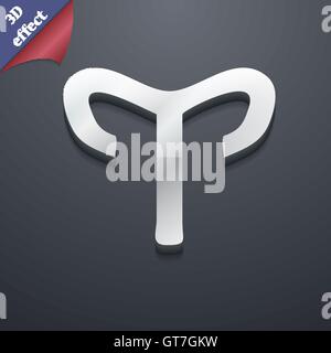 Dekorative Sternzeichen Widder Symbol Symbol. 3D-Stil. Trendiges, modernes Design mit Platz für Ihren Text vektor Stock Vektor