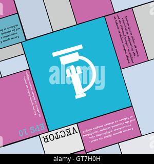 Mikroskop-Symbol Zeichen. Flache Jugendstil für Ihr Design. Vektor Stock Vektor