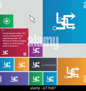 Übertragen Sie Symbol-Zeichen. Schaltflächen. Moderne Oberfläche Webseite mit Cursor Cursor Tasten. Vektor Stock Vektor