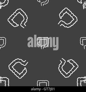Dickdarm-Zeichen. Nahtlose Muster auf einem grauen Hintergrund. Vektor Stock Vektor
