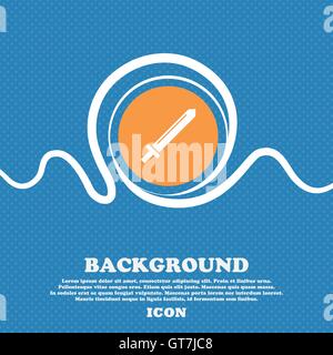 Schwert-Symbol Zeichen. Blau und weiß abstrakte Hintergrund gesprenkelt mit Platz für Text und Ihr Design. Vektor Stock Vektor