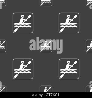Kanu-Zeichen. Nahtlose Muster auf einem grauen Hintergrund. Vektor Stock Vektor