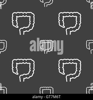 Dickdarm-Zeichen. Nahtlose Muster auf einem grauen Hintergrund. Vektor Stock Vektor