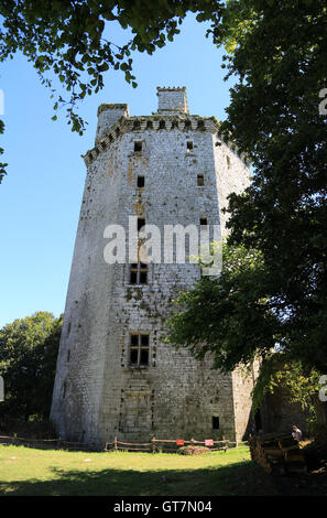 Zu halten (Donjon) an Forteresse de Largoet, Elfen, Morbihan, Bretagne, Frankreich Stockfoto