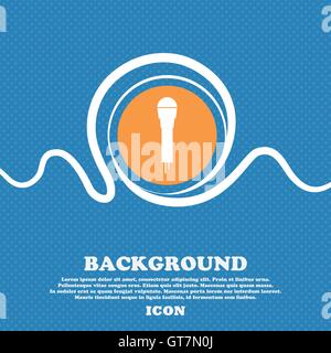 Mikrofon-Symbol Zeichen. Blau und weiß abstrakte Hintergrund gesprenkelt mit Platz für Text und Ihr Design. Vektor Stock Vektor