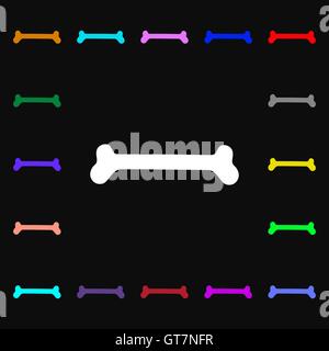 Hund Knochen Symbol Zeichen. Viele bunte Symbole für Ihr Design. Vektor Stock Vektor