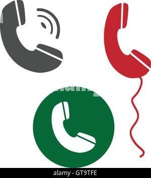 Telefon-Vektor-Symbol-Bild festlegen. Isolierte Grafik. Stock Vektor