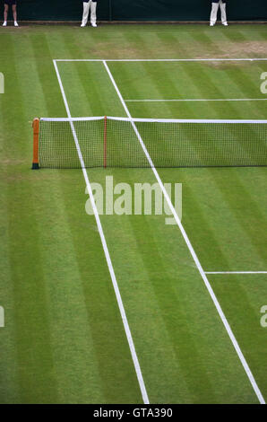 Überblick über Tennis Court, Wimbledon, England, Vereinigtes Königreich Stockfoto