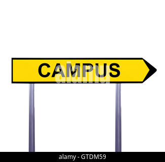 Konzeptionelle Pfeilzeichen isoliert auf weiss - CAMPUS Stockfoto