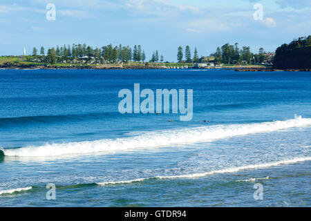 Anzeigen von Kiama von Bombo Beach, New South Wales, NSW, Australien gesehen Stockfoto