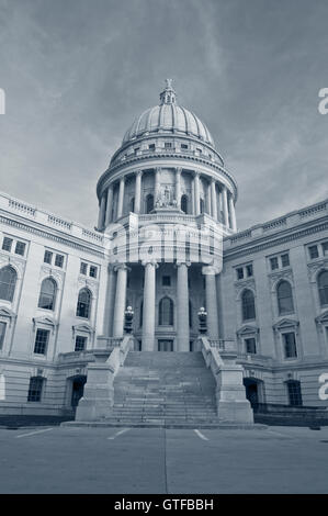 Kapitol Gebäude, Madison. Bild des State Capitol Gebäude in Madison, Wisconsin, USA. Stockfoto